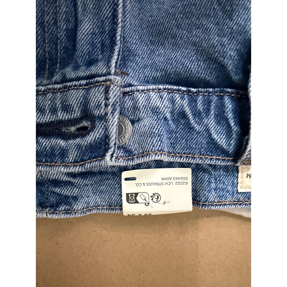 Levis 512 Slim Taper Stretch Selvedge Jeans Mens 33x34 Light Wash Blue Premium - Picture 3 of 9